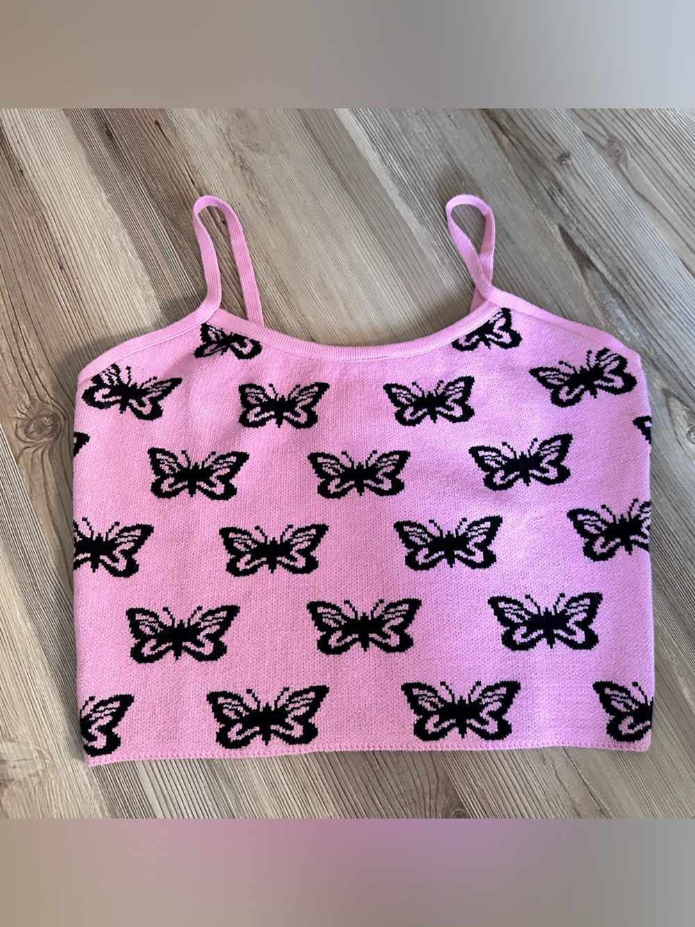 Novelle Pink Knit Butterfly Cami
